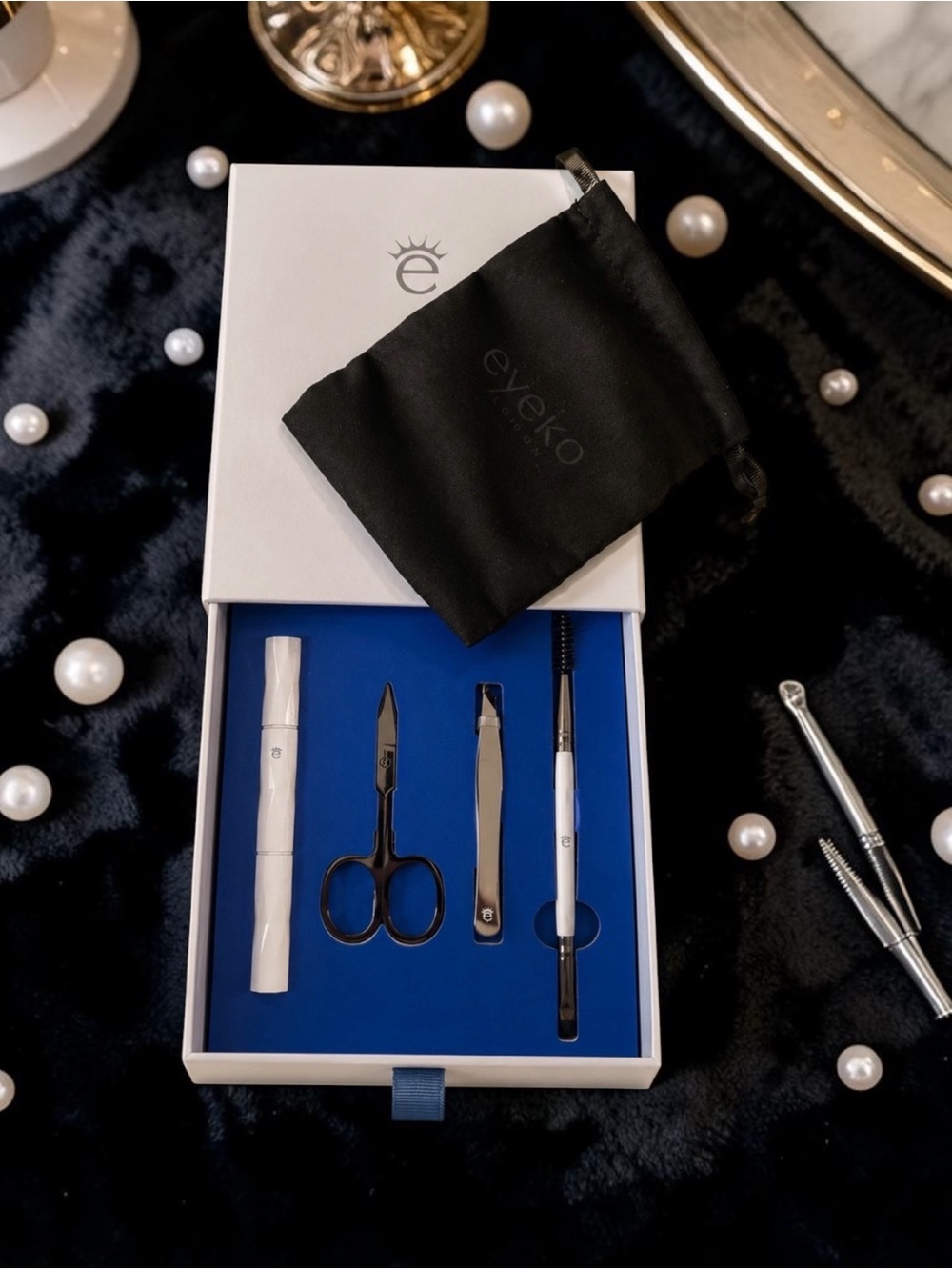 Eyeko Grooming Kit - White & Black Precision Tools 5 piece set BNIB